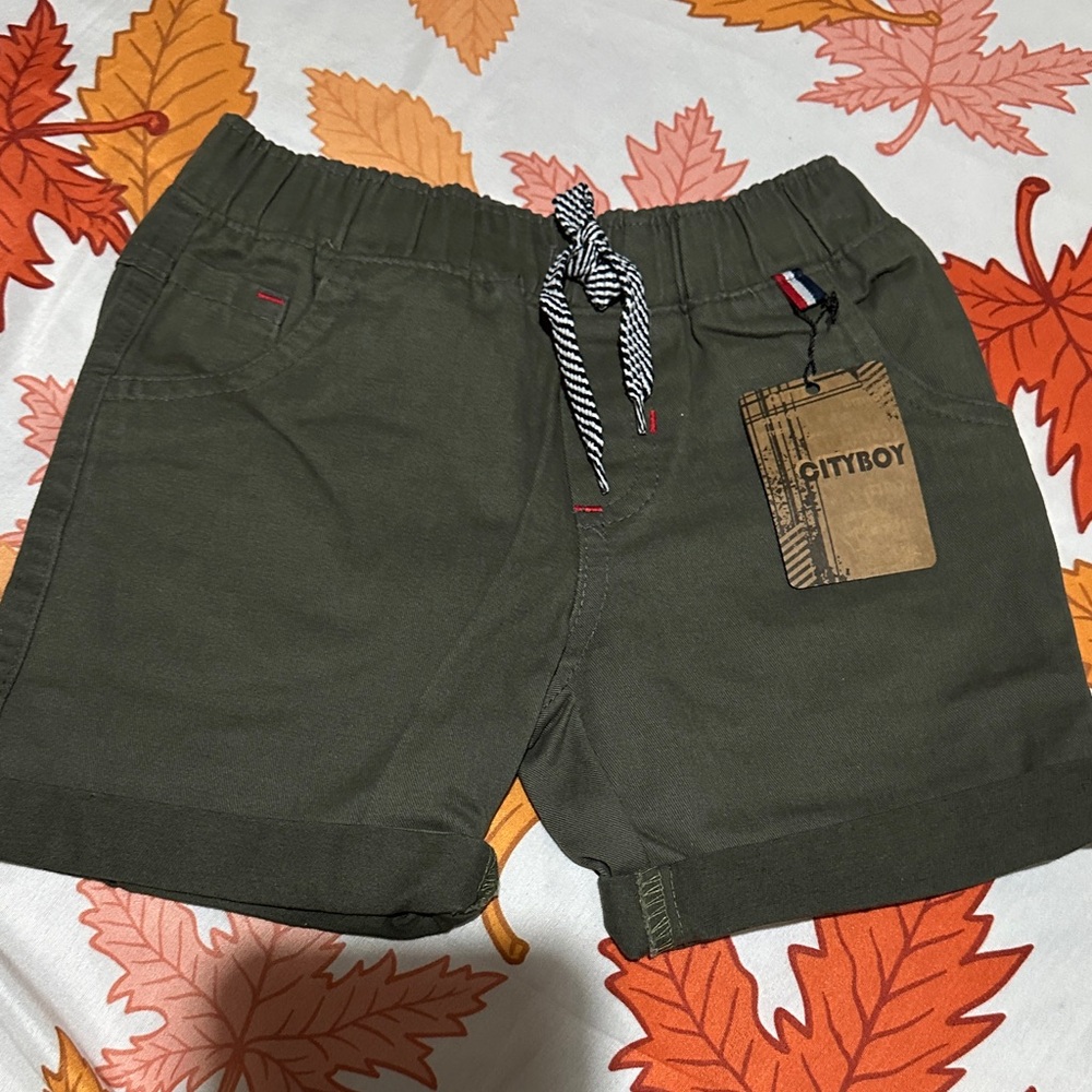 Olive Green Kids Shorts